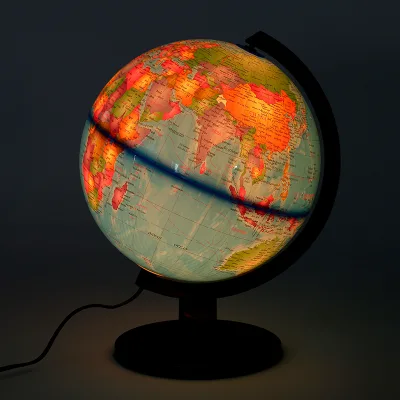 BSCI Factory 20cm Sky Blue World Globe Educational Toy Earth Globe Globe Terrestre lumineux Led