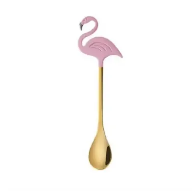 Stainless Steel Flamingo Coffee Scoop Tableware Ice Cream Teaspoons Stirring Spoon Drinking Tools Party Supplies