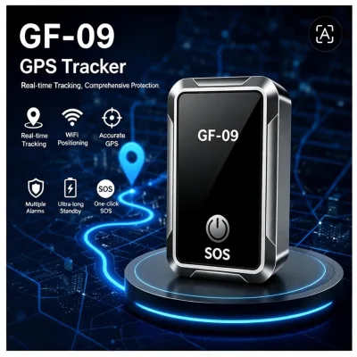 GF-09 Mini GPS Tracker Real-Time WiFi Positioning SOS Emergency Button Android IOS App Support 1 Year 24-48H Battery Life