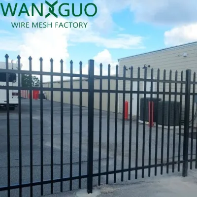 High Standard Customized Anti Rust Black Spear Metal Wrought Iron Tubular Fence for Sale