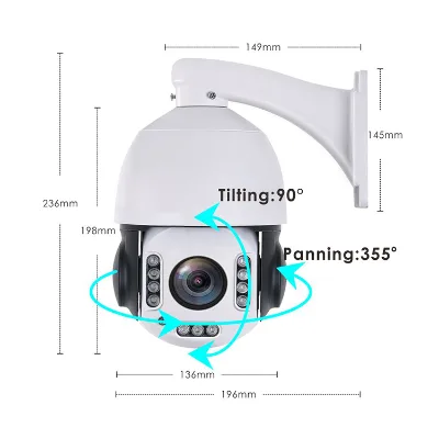 20X Motor WDR Mic Speaker SD Optional IR 100M Waterproof POE CCTV PTZ IP Camera 5MP With 256 Preset Point
