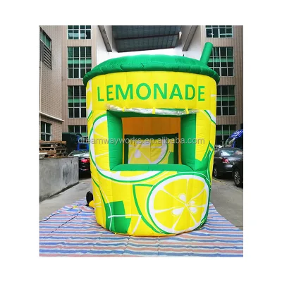 2023 Dreamway Show Display Inflatable Lemon Booth ,inflatable Lemonade Stand with Hands for Advertising