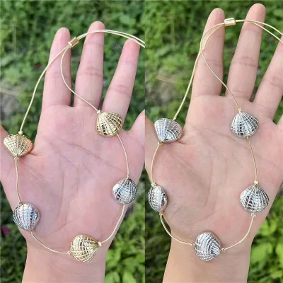 CH-CKN0791 Plated shell shaped necklace,Adjustable necklace wholesale,Fashion necklace jewelry