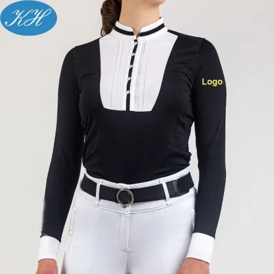 Custom Breathing Functional Material Long Sleeved Women Competition Shirt