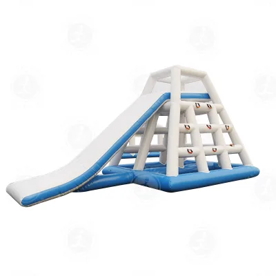 EJIA Playground Water Game Inflatable Tower with Pyramidal Walls for Summer Lake Fun