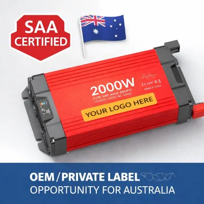 2000W 12V Pure Sine Wave Inverter for Off-Grid Solar System Australia SAA