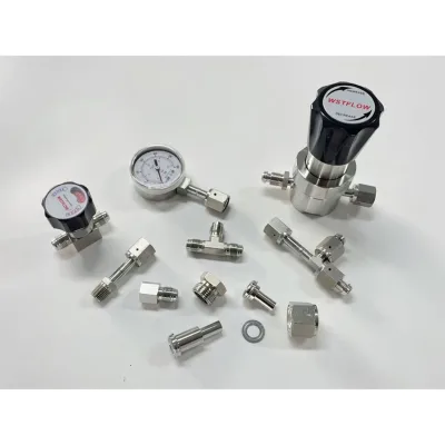 Argon Pressure  Reducer  ISO Gas Compressor Double Gauges Pressure Regulator Valve Ss 316 Gas Pressure Regulator