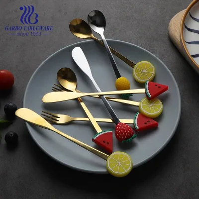 410 Stainless Steel Tableware Cheese Butter Knife with Cute Decorations for Jam Spreaders Small Scraper Breakfast Knife Set