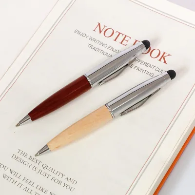 New Sports Wood Grain Metal Retro Ballpoint Pen 1.0mm Black Promotional Pen