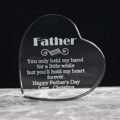 Wedding Favorite Heart Shaped Crystal Paperweight Custom Anniversary Souvenirs