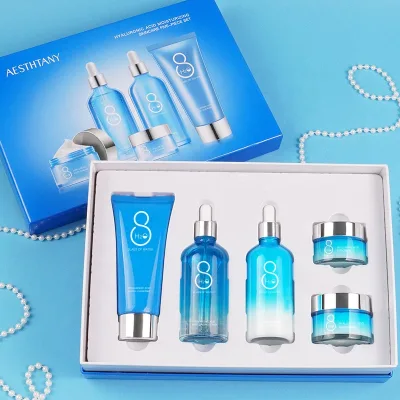 AESTHTANY Hyaluronic Acid Moisturizing Luxury Korean Skincare Kit Nourish Skin Barrier Soothing Daily Facial Anti Aging Care OEM