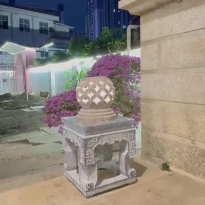 Factory Direct Sale Natural Marble Floor Lamp Outdoor Garden Decoration Lamp