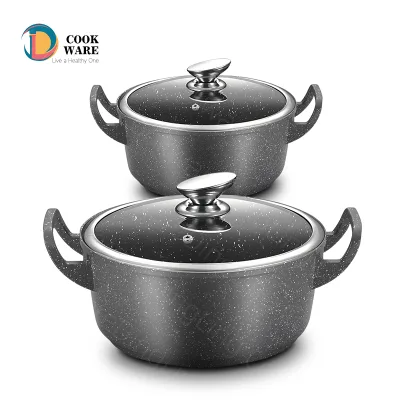 Energy-Gathering Bottom Marble Coated Soup Cookware Set Non Stick Pots for Cooking