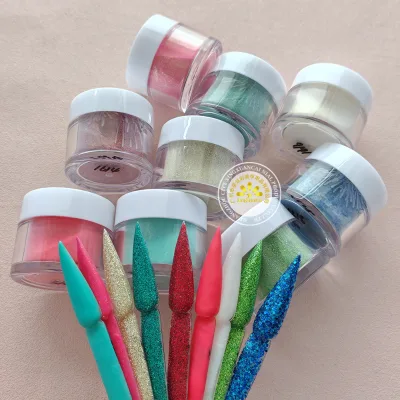 Sample Free High Quality Smooth No Marble Nail Glitter Powder Customized LOGO Color Acrylic Powder Set
