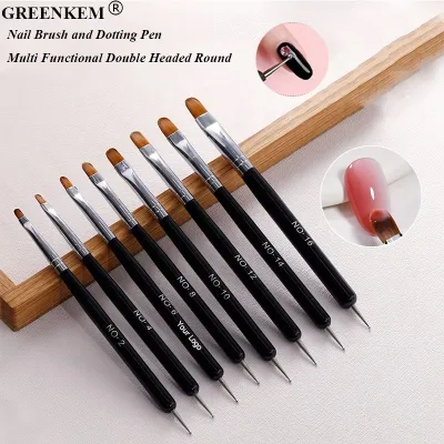 New Multi Functional Double Headed Round Nail Brush Dotting Pen Manicure Clean-up Nail Art Brush Nail Dotting Pen