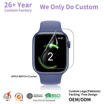 HD TPU Watch Film for IWatch S12 White Label Full Coverage Hydrogel Film Smartwatch Screen Protector Auto Repairing Anti Scratch
