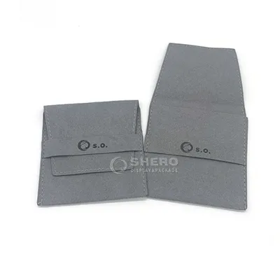 High End Jewelry Pouch Dust Bag Necklace Bracelet Packaging Envelope Bag Hot Stamp Deboss Logo