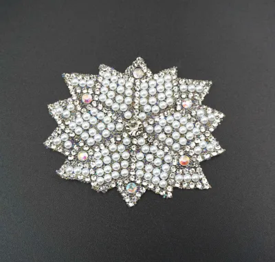 Hot Selling Christmas OFF Colorful Bead Rhinestone Factory Wholesale Iron on Rhinestone Patches for Clothing Hat