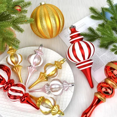 Gourd Shape Plastic Hanging Ornaments Festive Christmas Tree Decorations and Window Scene Layout Factory Wholesale