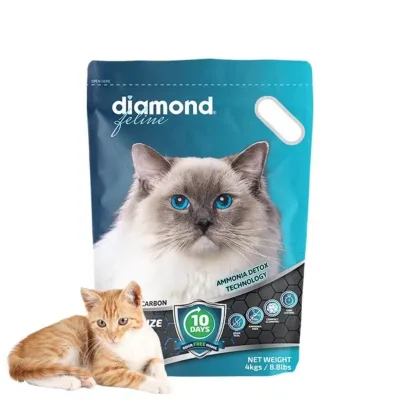 Diamond Feline Deodorize Master 2025 Bentonite Cat Litter Scoop Fast Clumping Extra Odor Control ISO Certified 99% Dust-Free