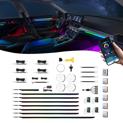 Factory-Based Supply K4S Car Symphony Ambient Light Color-Adjustable Sync with Music Dynamic Color Shifting