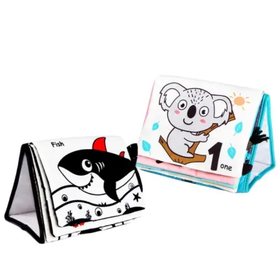 Best Selling Tear Proof Infant Washable Books Sensory Mirror Toys Learning Fabric Educational Baby Cloth Book Animals
