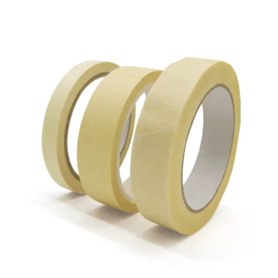 Custom Size Single Sided Yellow Crepe Paper Tape Rubber Pressure Sensitive Adhesive for Masking