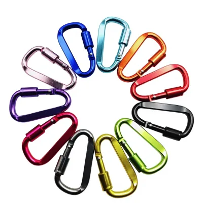 Outdoor Aluminum Alloy Carabiner Quick-release Clip Size 6 Lock Flattened Keychain Backpack Buckle D-ring Hook Model DSK-6DDS