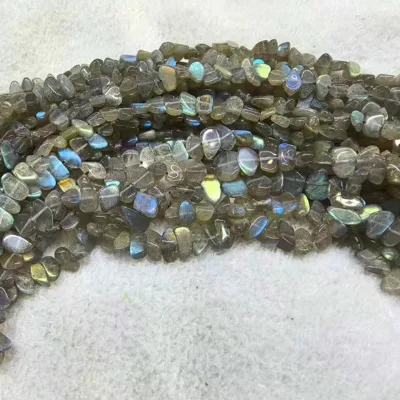 Hot Selling Natural Gemstone Irregular Labradorite High Quality 8-10MM Broken Stone Loose Beads Strands for Jewelry Making