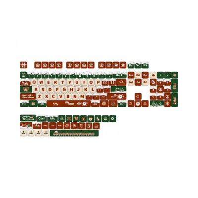 MOA-like Height Christmas Peach pink Theme Complete Set of Keycaps PBT Five-sided Sublimation Universal Keyboard Cap