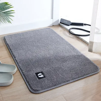 Ailong Rectangle Daily Bathroom Door Mat Polyester Strong Water Absorption Toilet Bedroom Dirt Resistant Non-slip Machine