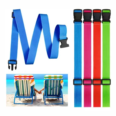 Adjustable Quilted Polyester Towel Bands & Clips for Beach Chairs and Pool Towel Holder