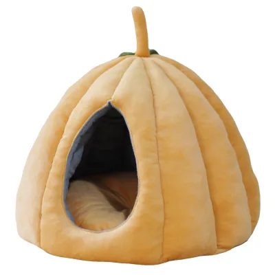 Cat Nest Warm Winter Enclosed Deep Sleeping Nest Large Size Yurt Pumpkin Dog Kennel