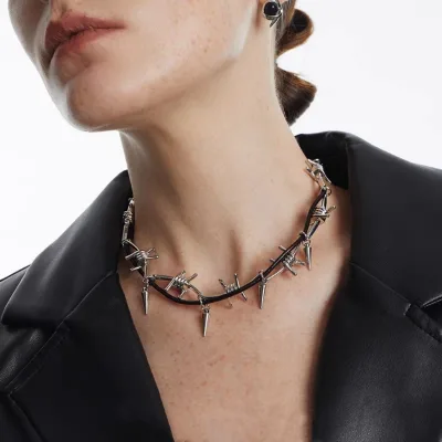 Punk Trendy Chokers Necklaces Gothic Bramble PersonalityChokers Necklaces Hip Hop Street Rock Women Man's Necklace