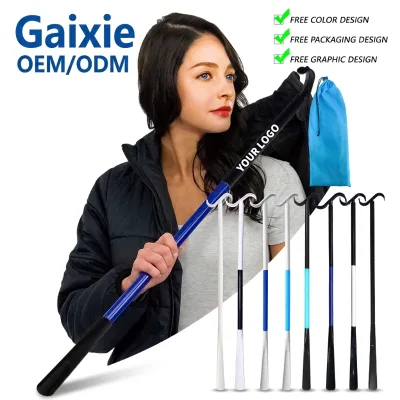Factory-Produced Long Dressing Stick with Plastic Shoe Horn for Elderly Use