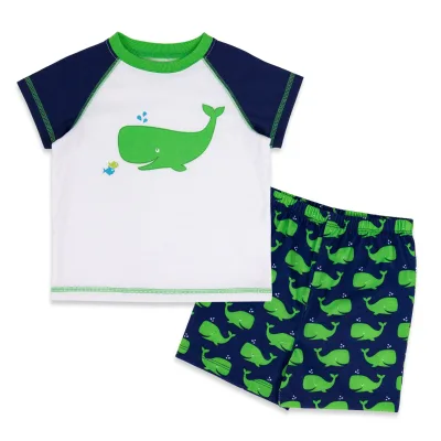 Spring Summer Baby Boy Animal Print Pajamas Set Green 2-Piece Sleepwear Soft Breathable OEM Factory Direct Supply