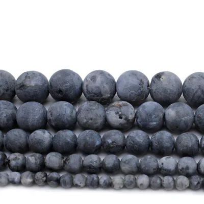 Labradorite Beads Gemstone Black Frosted Beads Forjewelry Making Bulk Round