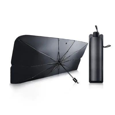 Custom Electric Car Umbrella Sunshade Titanium Silver Coating Cloth Car Accessories Leather Bag Auto Accessories CHIEF 32*6*6 CM