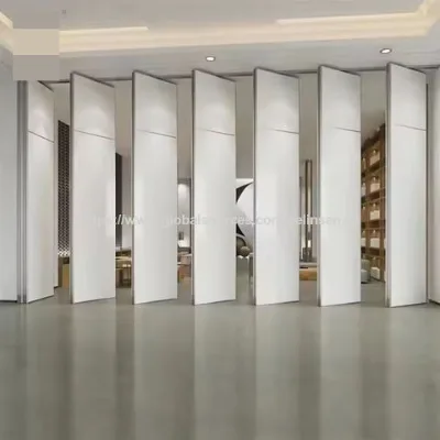 Office Decoration Room Partition Acoustic Room Dividers Operable Wood Sliding Folding Partition