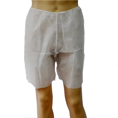 Non Woven White Blue Universal Size Short Disposable Thong and Boxer for Spa
