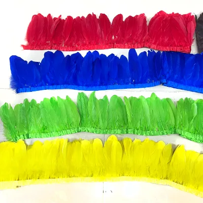 Wholesale Goose Feathers Trims Fringe Goose Nagoire Feathers for Crafts Wedding Feathers Decoration