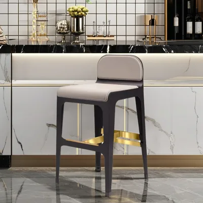 Custom Premium Quality Nubuck Fabric Villa Furniture Luxury Metal Legs Modern Stainless Steel Barstool
