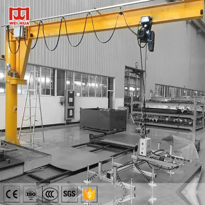 3000 kg Workstation Floor Mounted Jib Crane with Fast Speed Electric Chain Hoist
