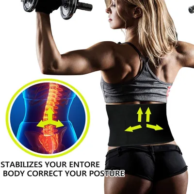 Sauna Sweat Waist Trimmer Belly Belt Wrap Workout Sport Sweat Band Abdominal Trainer Weight Loss Body Shaper Tummy Control Belt