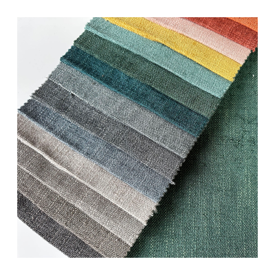 100% Polyester Linen Fabric Breathable Textile Material for Upholstery Bed Twill Style Warp Slub Design for Home Textile