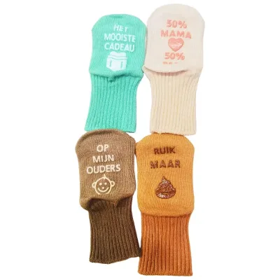 Wholesale Cute High Quality Custom Cartoon Baby Children's Grip Crew Socks Knitted Anti-Slip Feature Available Colorful Designs