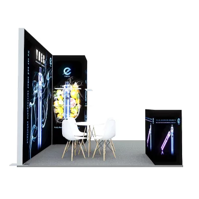 Modular Portable Light Box Booth Straight Type with Aluminum Frame and Tension Fabric for Display Dye Sublimation Printing