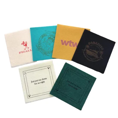 Custom Cocktail Napkins Soft Colored Paper Napkins Disposable Bag 1 Ply Linen Feel Beverage Napkins