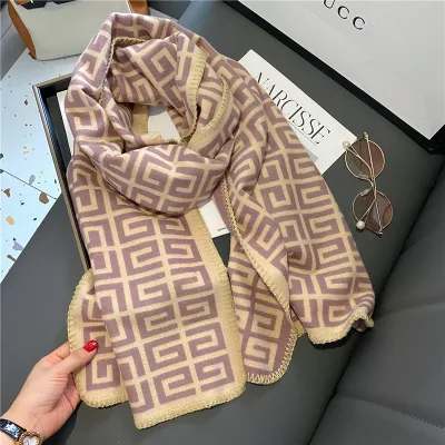 Luxury Winter Cashmere Scarf Women  Design Warm Pashmina Blanket  Scarves Female Shawl Wraps Thick Foulard Bufanda