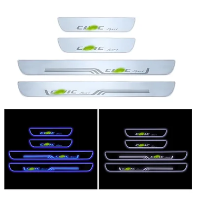 Mirror Acrylic Panel Door Welcome Pedal With Light Flow LED Threshold Modification for Honda Civic 2016